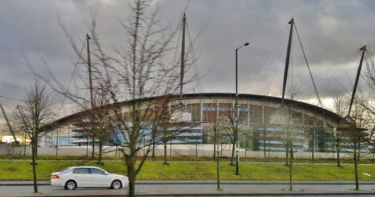 曼城伊蒂哈德球場（Etihad Stadium）外觀，歐聯賽事主場